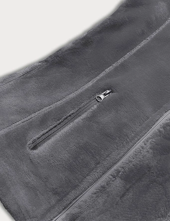 Pluszowa kamizelka damska ciemno szara (hh003-2)