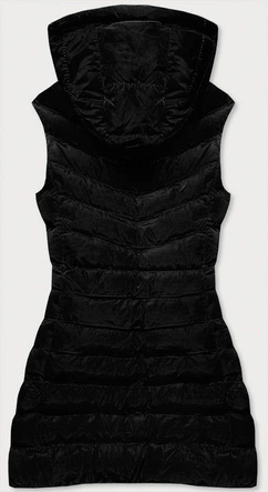 KAMIZELKA DAMSKA Z PUCHEM NATURALNYM CZARNA (6811)