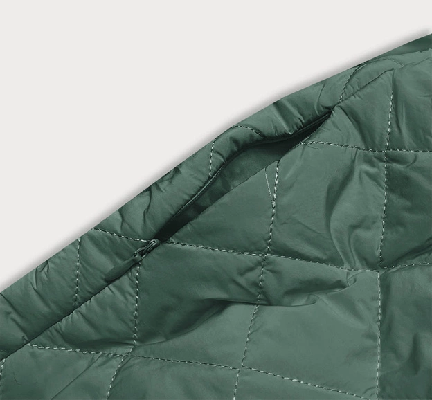 Pikowana kurtka z kołnierzem zielona (AG8-8010)