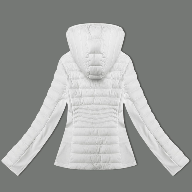 Kurtka damska z łączonych materiałów J Style biała (16M9225-281)