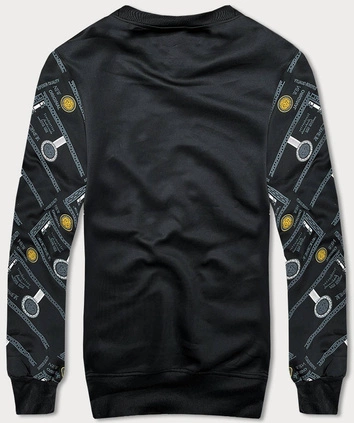 Bluza męska z nadrukiem czarna (8B1110-3)