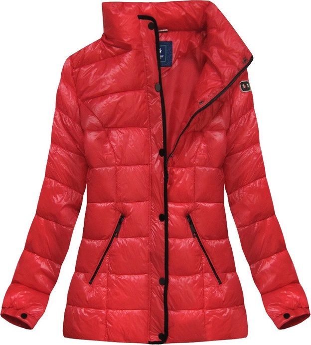 KRÓTKA BŁYSZCZĄCA KURTKA CZERWONA (J9-006)