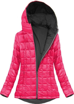 Dwustronna kurtka przejściowa szaro-amarantowa (7699)