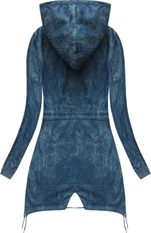 BLUZA Z HAFTAMI I KAPTUREM NIEBIESKA 2 (J205BS)