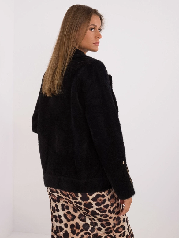 Krótka wełniana kurtka alpaka czarna (250)