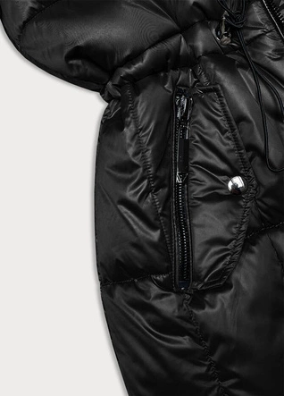 Dopasowana damska kurtka zimowa czarna S'west (B8207-B8282-1)