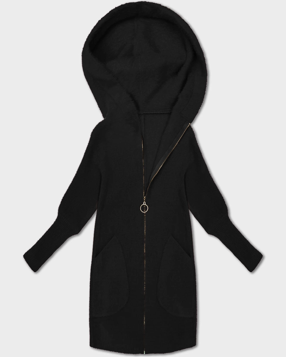 Narzutka kurtka alpaka z kapturem czarna (19905.1)