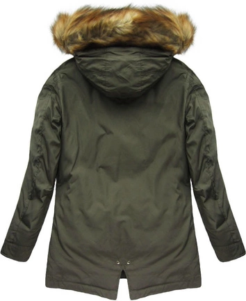 PARKA ZIMOWA Z PUCHEM NATURALNYM KHAKI (5016)