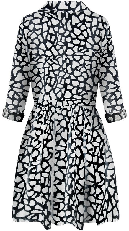 SUKIENKA KOSZULOWA W ZWIERZĘCY WZÓR CZARNO-BIAŁA (202ART)