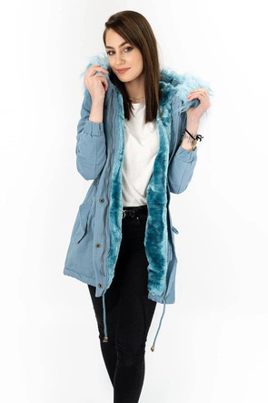 ZIMOWA PARKA DAMSKA NIEBIESKA (D-196-5)