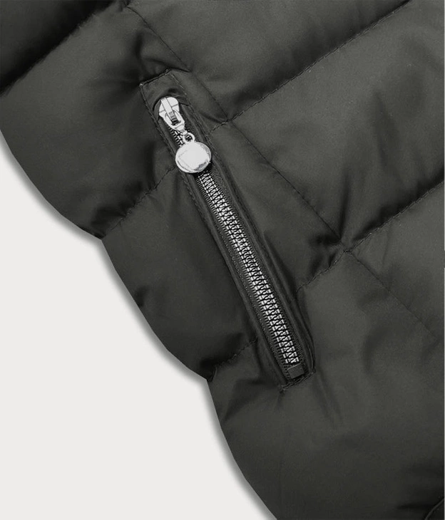 Puchowy bezrękawnik damski army (5m719-136)