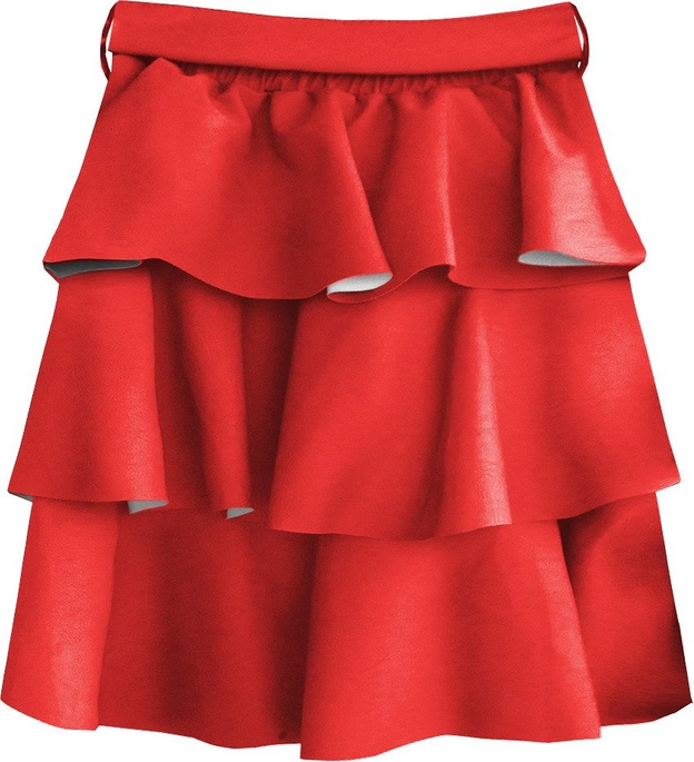 SPÓDNICA Z EKOSKÓRY MINI CZERWONA (510ART)