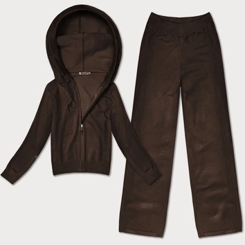 Dzianinowy komplet 2-częściowy bluza i spodnie czekoladowy (26C8803-158)