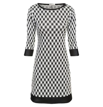 BIAŁO-CZARNA TUNIKA W ROMBY (5619)