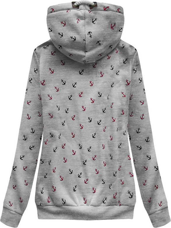 BLUZA Z KAPTUREM SZARA (X1910X)
