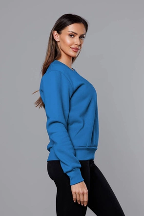 Bluza dresowa damska ze ściągaczami ciemna niebieska (w01-16)