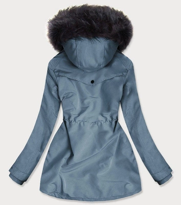 WODOODPORNA PARKA DAMSKA SZARONIEBIESKA (M-176)