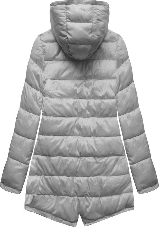 Dwustronna zimowa parka damska z kapturem army-szara (b2636)