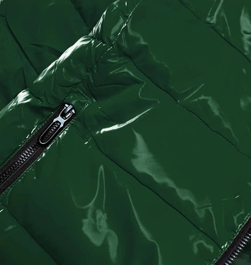 Kurtka damska z wzorzystą podszewką zielona (w707)