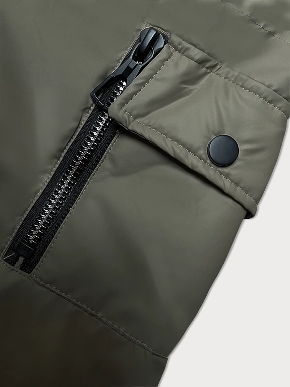 Krótka kurtka damska z kapturem S'West zielona (B8246-11)