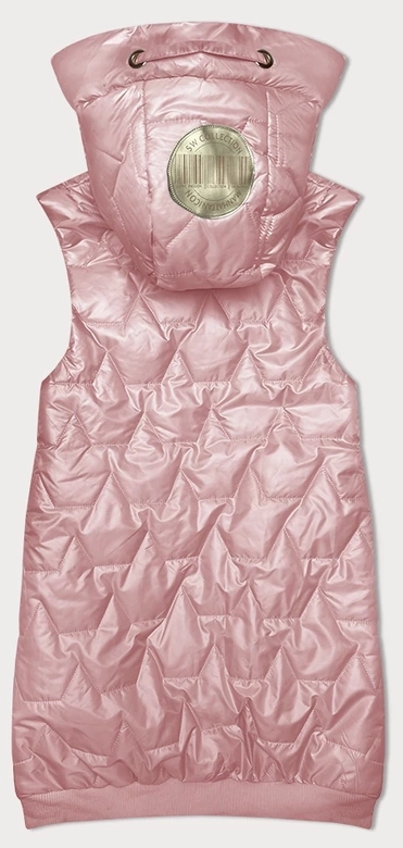 Bezrękawnik damski ze ściągaczem na dole S'West różowy (B8240-81)