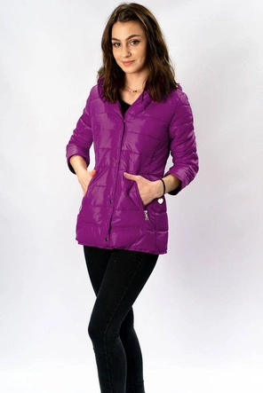 DAMSKA KURTKA PIKOWANA FIOLETOWA (W351)