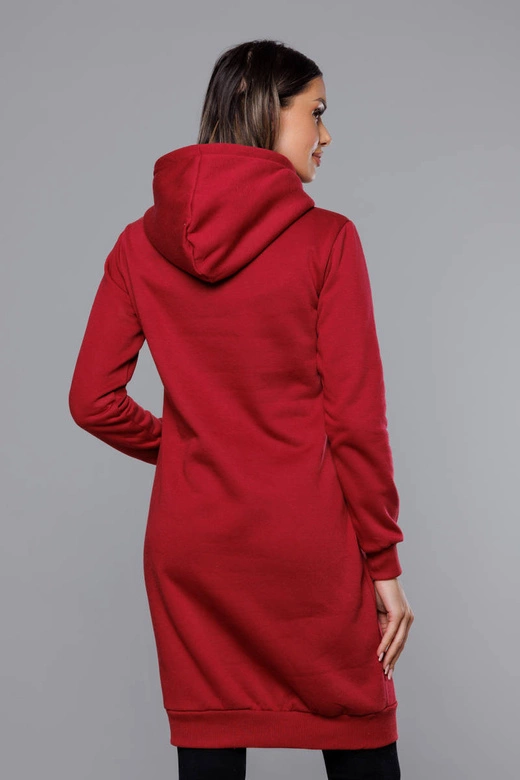 Długa bluza dresowa bordowa (YS10005-21)