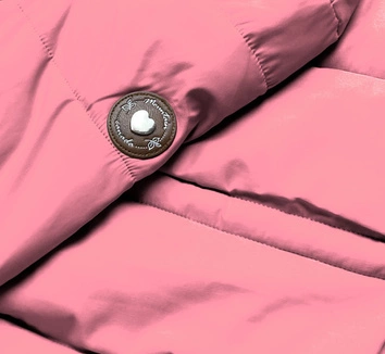 Puchowa kurtka zimowa damska różowa (CAN-865)