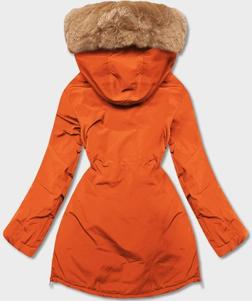 Damska parka zimowa pomarańczowa (CAN-588)