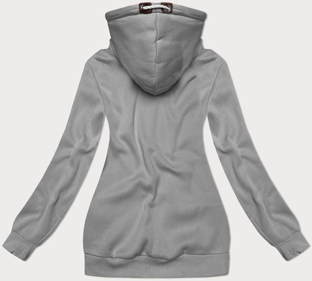 Gruba damska bluza w pasy szary-różowy (2302)