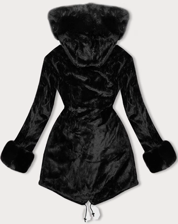 Dwustronna zimowa parka - futro J Style czarna (11Z8085)