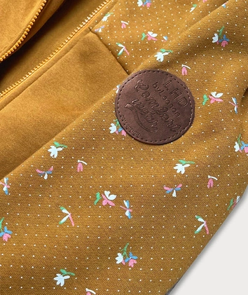 Bluza damska z kwiatuszkami musztardowa (amg828)