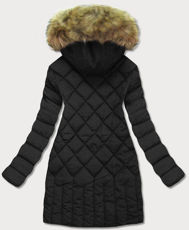PIKOWANA KURTKA DAMSKA ZIMOWA CZARNA (LF808)