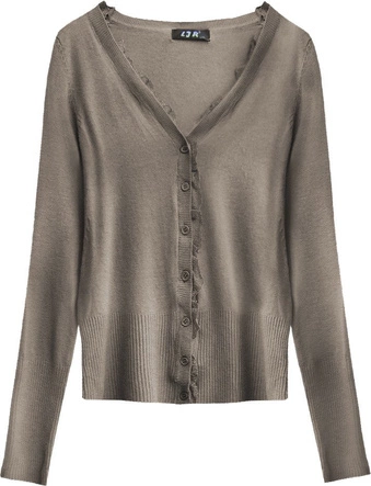 KLASYCZNY SWETEREK Z KORONKĄ KAKAOWY (X1537X)