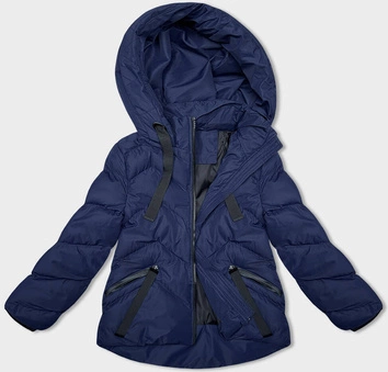 Puchowa kurtka damska granatowa (5M739-215)