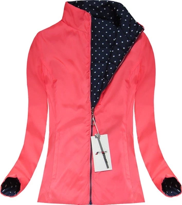 DWUSTRONNA KURTKA W GROSZKI GRANATOWA (4473)