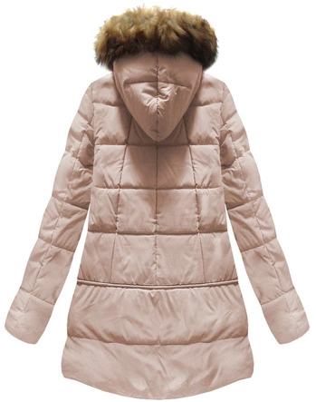 KURTKA Z PUCHEM NATURALNYM ŁOSOSIOWA (8061)