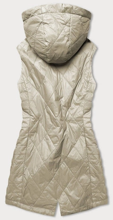 LEKKA KAMIZELKA DAMSKA Z KAPTUREM BEŻOWA (RQW-7006)