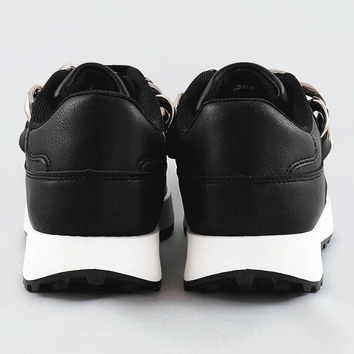 SNEAKERSY Z ŁAŃCUCHEM CZARNE (6368)