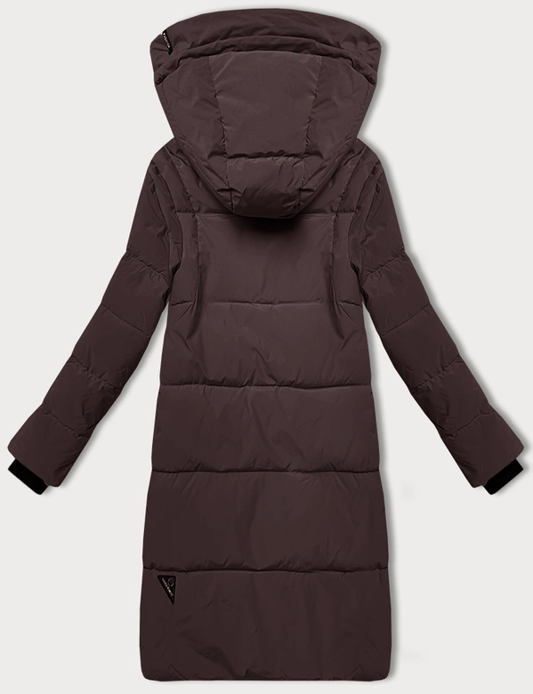 Pikowana kurtka zimowa damska LHD brązowa (LHD-24572)