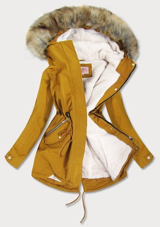 DAMSKA PARKA ZIMOWA ŻÓŁTA (W379-1)