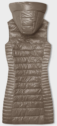 Pikowana kamizelka z kapturem cappuccino (16M9113-62)