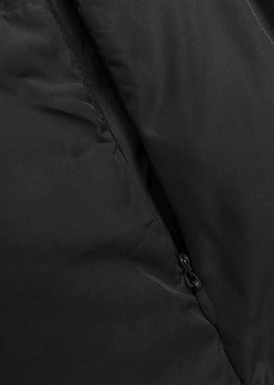 Dwustronny długi bezrękawnik damski czarny (V723)