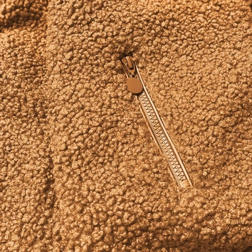 DWUSTRONNA KURTKA DAMSKA BARANEK KARMELOWA (H-989-37)