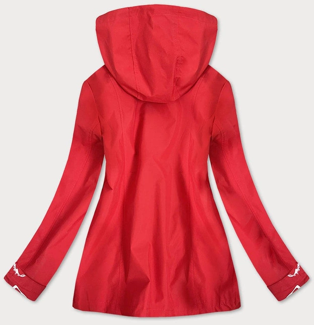 KURTKA DAMSKA WIATRÓWKA Z PODSZEWKĄ CZERWONA (7707)