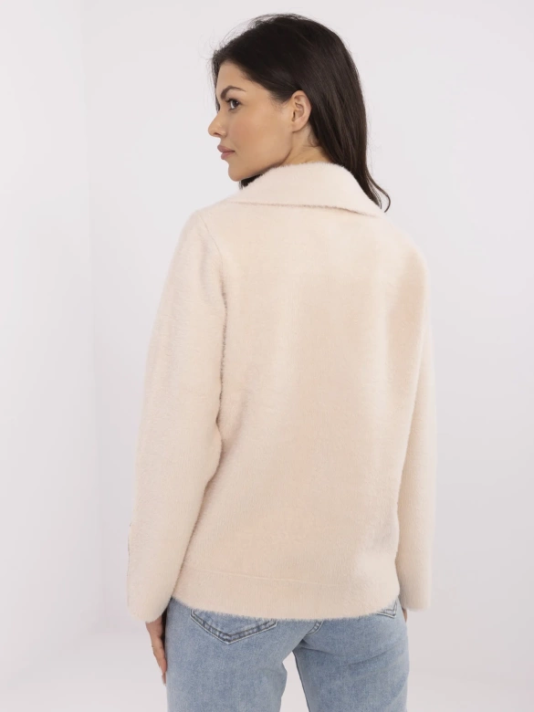 Krótka wełniana kurtka alpaka jasny beż (250)