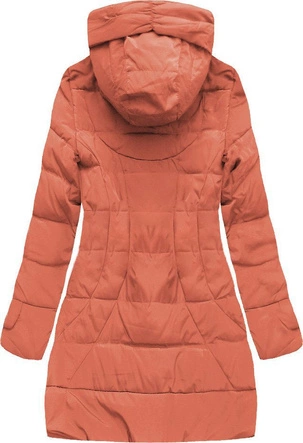 ZIMOWA KURTKA DAMSKA Z KAPTUREM CEGLANA (X1976X)