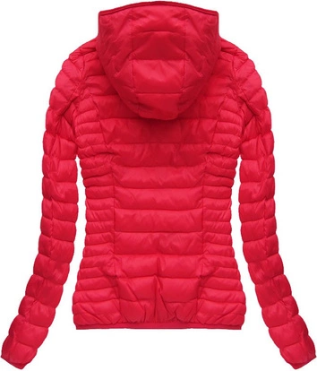 DWUSTRONNA KURTKA Z KAPTUREM CZERWONO-SZARA (B3391)