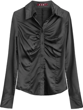 SATYNOWA KOSZULA CZARNA (X1065X)