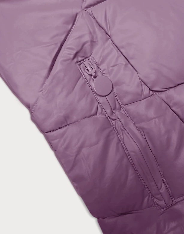 Zimowa kurtka damska z kapturem fioletowa (H-898-38)